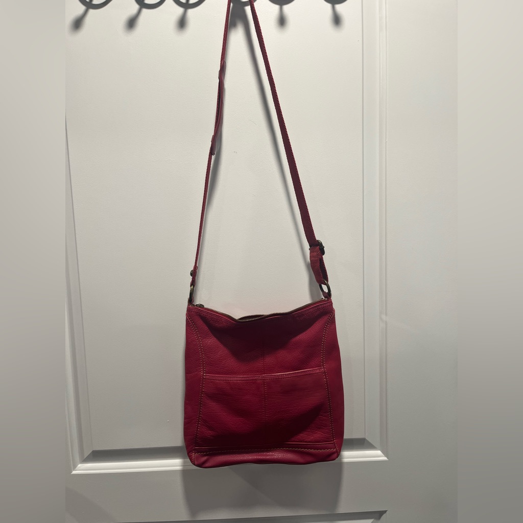 The Sak Pebbled Leather Crossbody Purse - Red